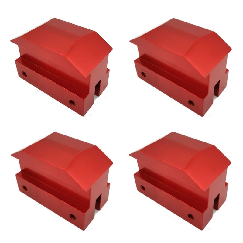 Fudoray Jack Lift Pad Anodized Aluminum for 6th Gen Chevrolet Camaro Except Convertable, 4 Pieces Red Jacking Lifting Pad - Image 1